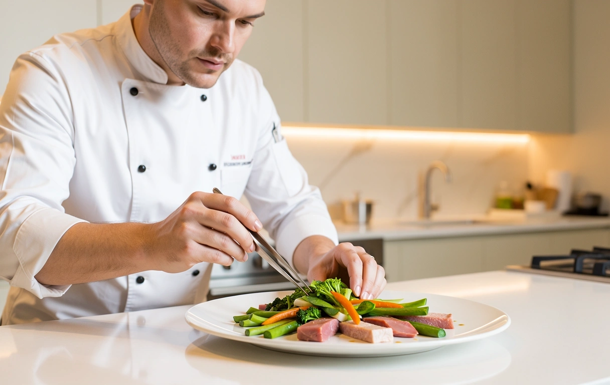 Professional meal kit service preparation