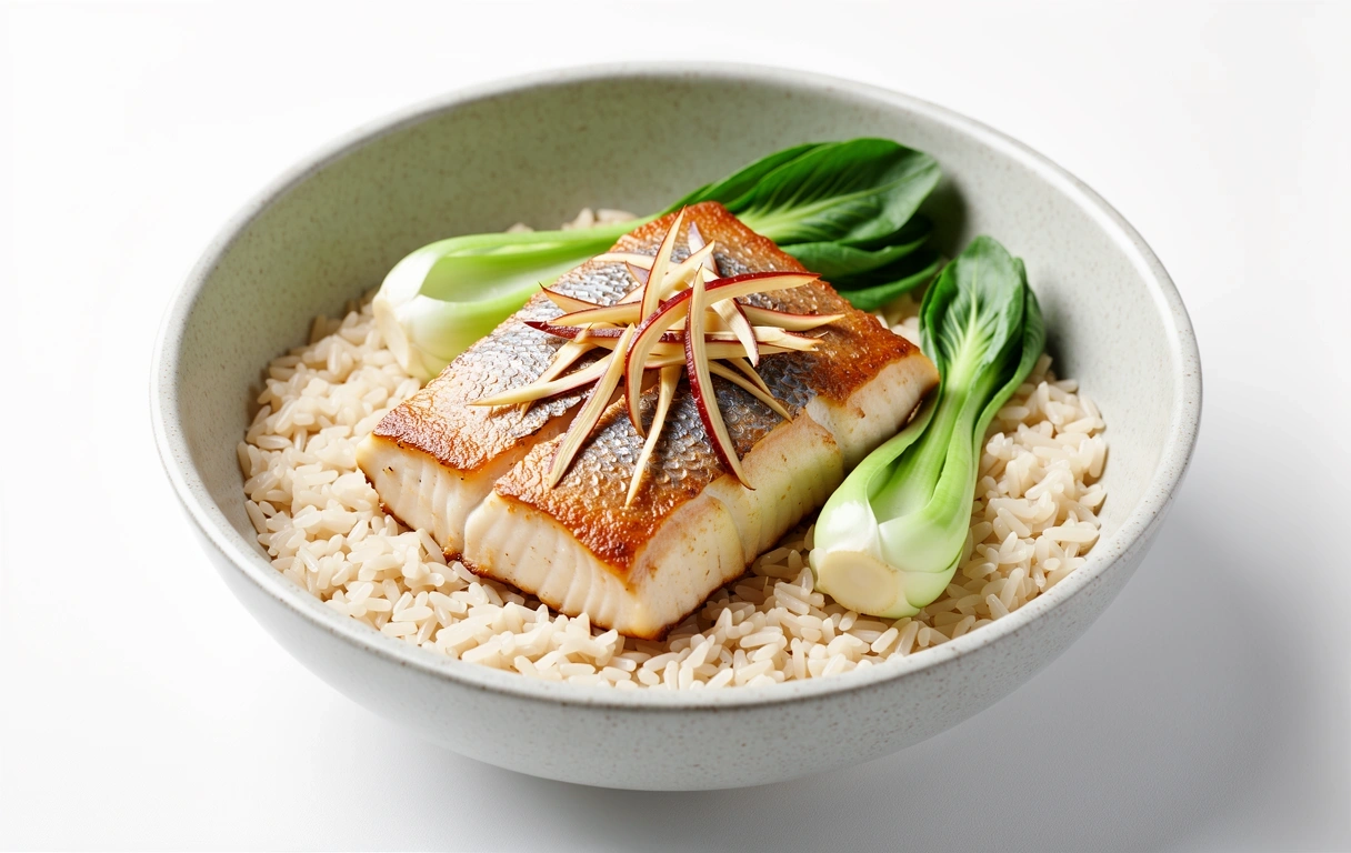 Steamed Barramundi dish
